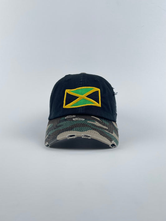BLK-CAM Jamaica Vintage Baseball Cap